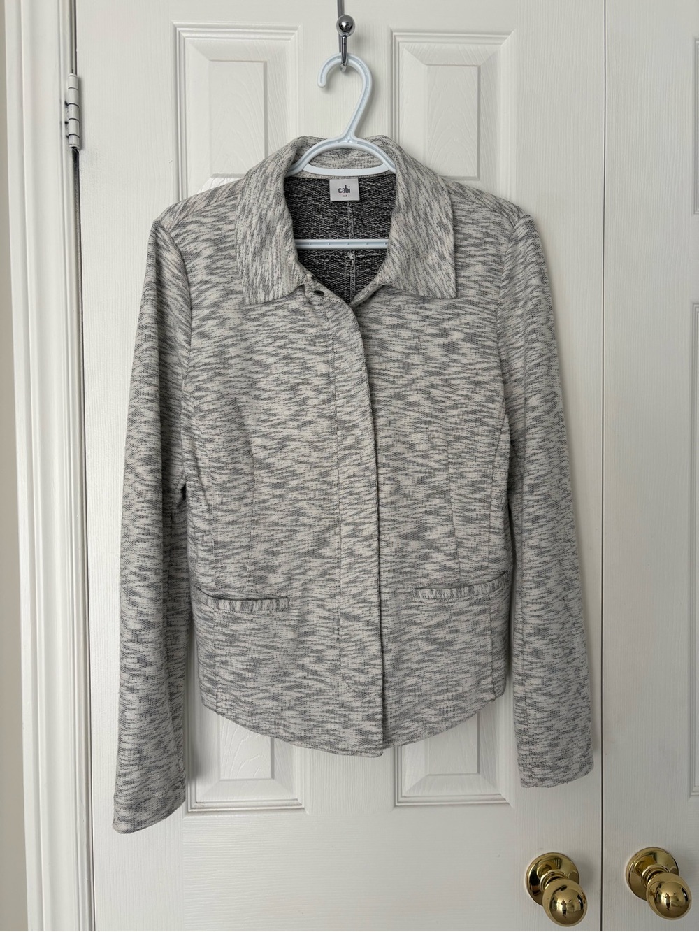 CAbi Gray Marled Knit Blazer Jacket